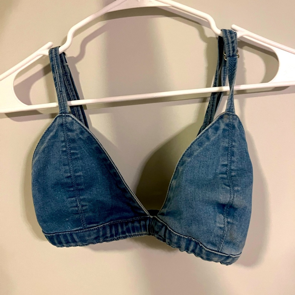 Denim bra top
